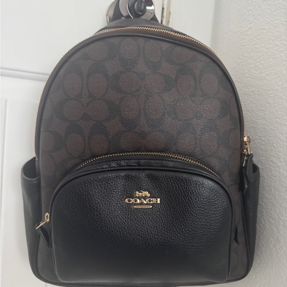 Coach Signature Brown and Black Backpack